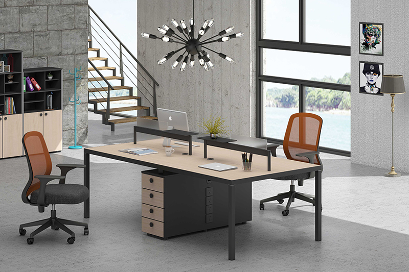 quiet staff table with side lock drawer for office-2