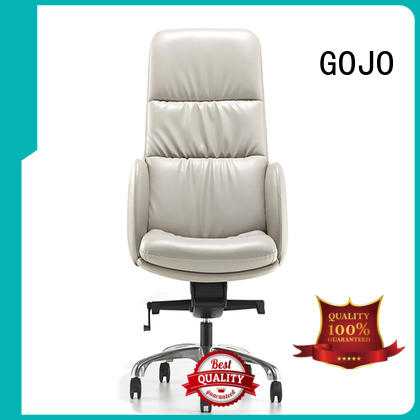 GOJO calvin black leather executive chair with new white paint feet for boardroom